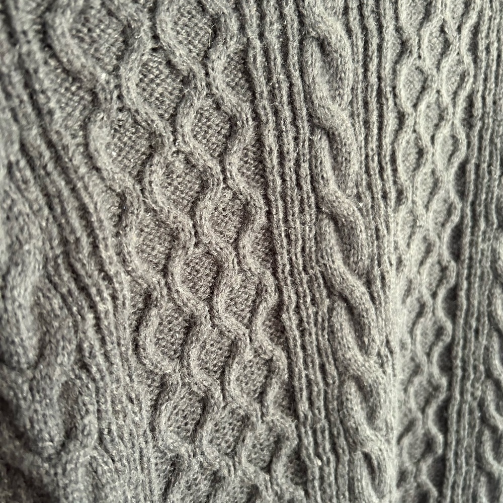 Grayish blue cable knit sweater
